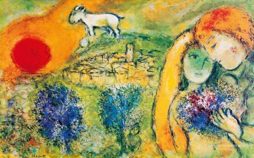 lovers under sun contemporary Marc Chagall Oil Paintings